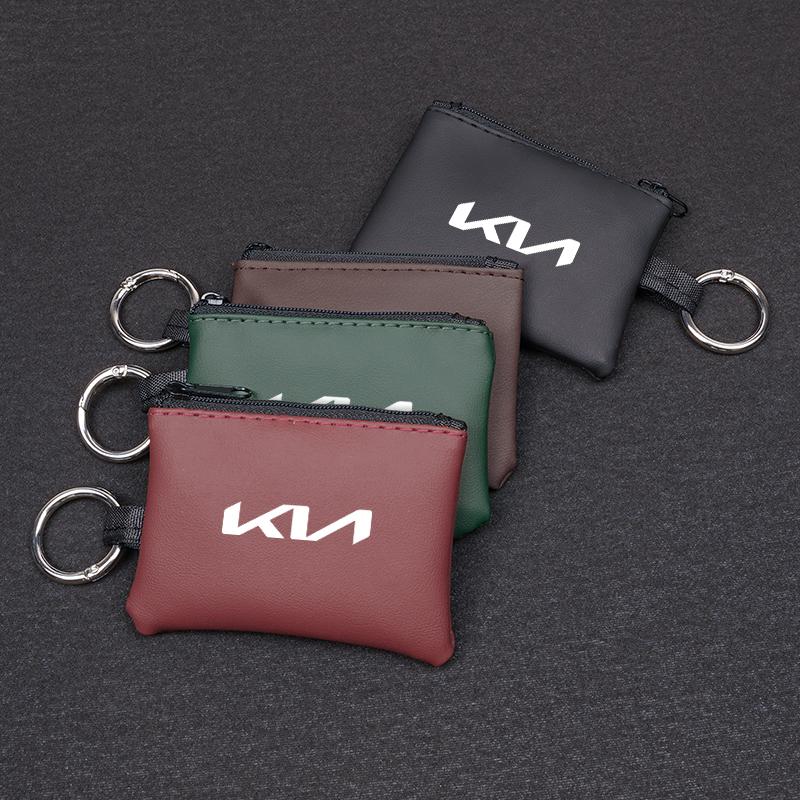 EKSP2 Car Keychain Keybag PU Leather Key Pouch For KIA K3 Sportage Carnival K5 Seltos Pegas KX1 EV5 Sonet EV6 K4 EV3 Ceed K8 K9 Cerato