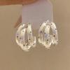 1 Pair Black Polka Dots Hoop Earrings Brushed Finish Circular Ear Rings  Daily Outfit