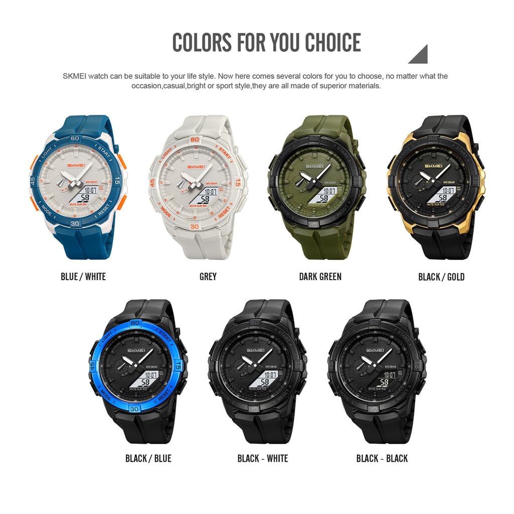 SKMEI 2583 Sports Watch Reloj New Large Dial Men's Digital Countdown Stopwatch LED Light Electronic Watch 5 Alarm Clock Watch