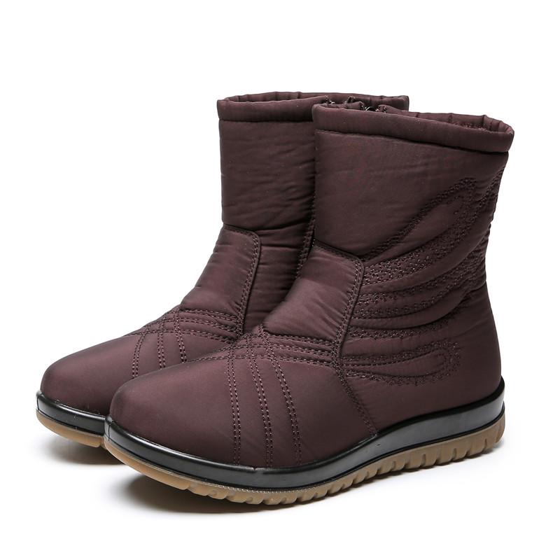 

Женские водонепроницаемые нескользящие зимние ботинки: Плюс бархат для тепла, идеально подходит для людей среднего и пожилого возраста. 41 коричневый