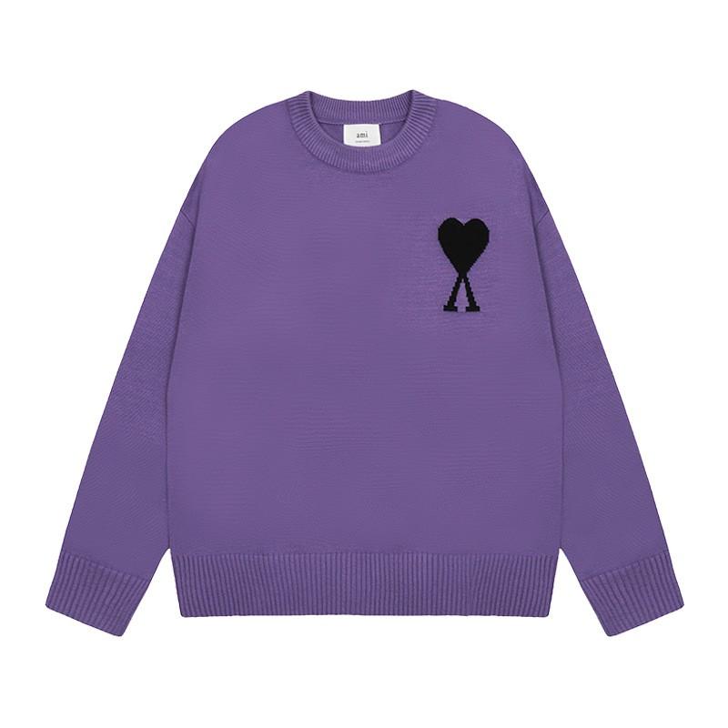 Womens Oversized Crewneck Knit Sweater With Heart Print Streetwear Long Sleeve Cotton Top 2025