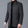Double-sided Woolen Coat for Men, High-end Stand-up Collar, Mid-length Cashmere Woolen Coat, Middle-aged Dad's Wool Top