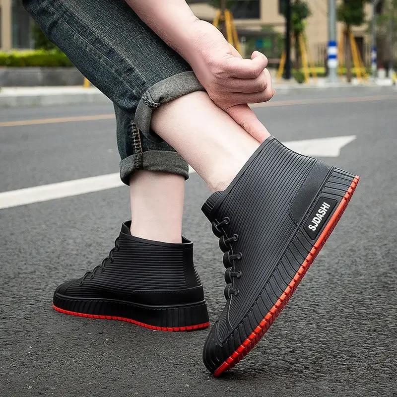 Short Ankle Low Cooking Fishing Rain Boots for Men Gum Chef Kitchen Pvc Waterproof Fashion Man Shoes Adult Outdoor Work Garden