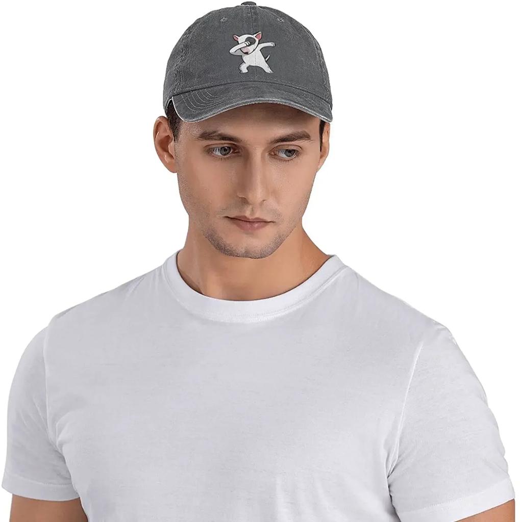 English Bull Terrier Baseball Caps Funny Unisex Soft Casquette Cap Fashion Denim Hat Vintage Adjustable Black