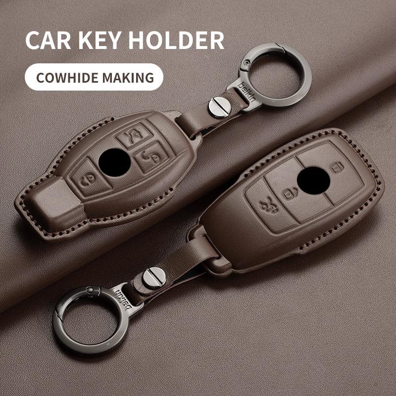 For Mercedes Benz A B C E Class GLS GLA GLK GLC CLS CLA AMG W176 W204 W205 W212 W463 Leather Car Remote Key Case Cover Shell