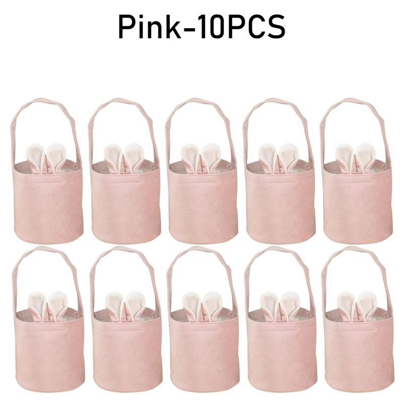 1-20PCS Easter Bunny Tote Bag with Bunny Ears ReusableCanvas Party Gift Basket Egg BoxCandy Bag for Easter Gifts and Decorations