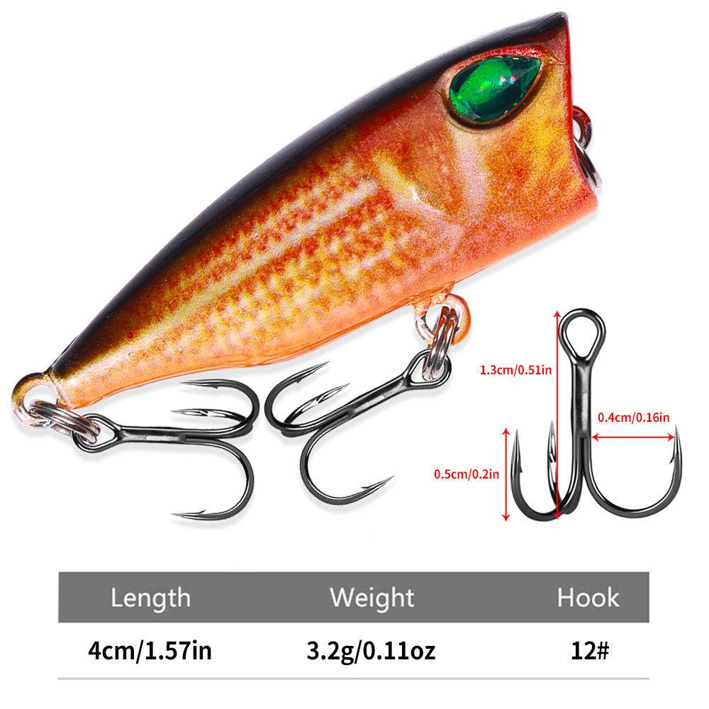 Micro Lure Wave Crawling Fake Bait3DPrint4cm3.2gFloating Water12Bionic Lure for Bass and Mandarin Fish