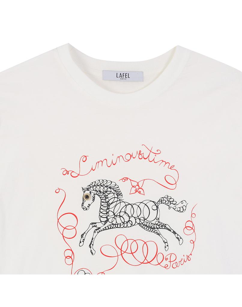 LAFELSORTOF Horse Printed Top