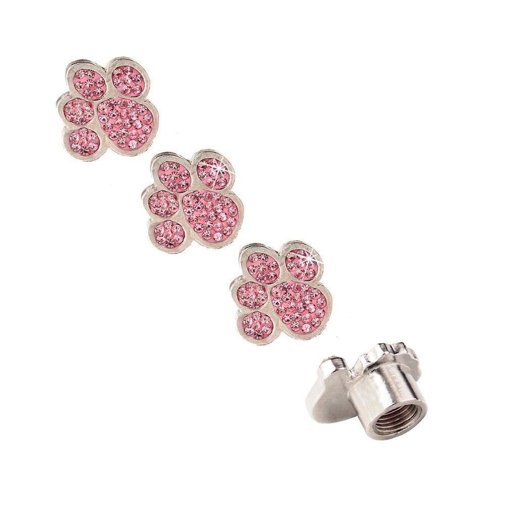 DSYCAR 4 Teile/satz Auto Rad Reifen Vorbau Luftkappen Pfote Diamant Staub-proof Caps Handgefertigte Strass Auto Reifen Ventil kappen