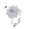 Daisy Spinner Ring Modern Minimalist Zircon Adjustable Rings Floral Fidget Zircon For Women Stackable Everyday