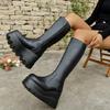 Winter dames Schoenen met hellende hak Hoge top antislipschoen Nieuwe mode Dikke zool laars Gothic stijl comfort casual damesschoenen