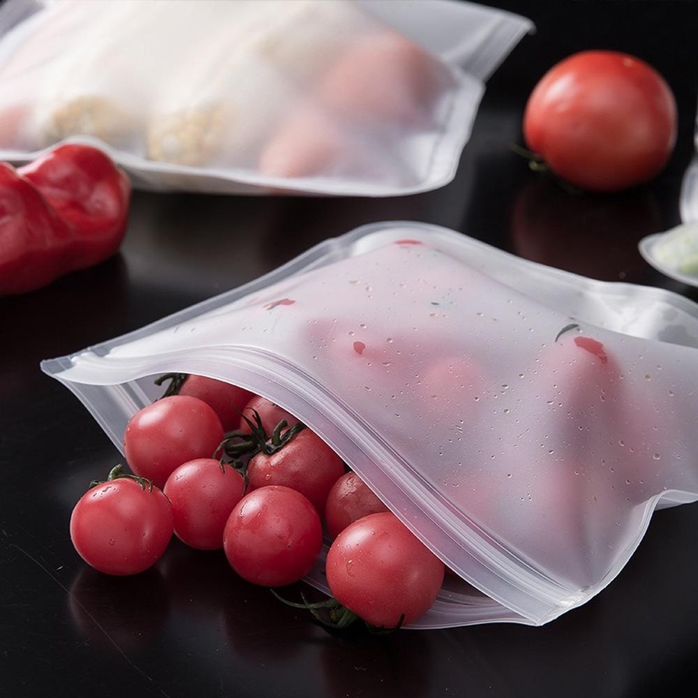 Silicone Food Storage Bag Reusable Vertical Ziplock Bag Food