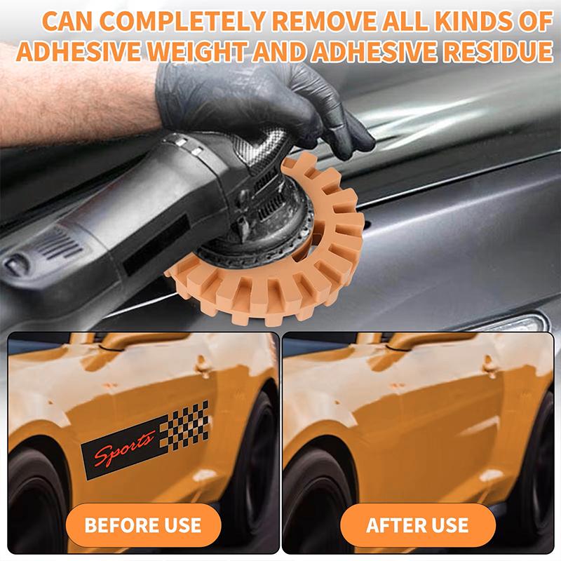 Car Eraser Wheel 3.5/4 Inch Decal Remover Eraser Wheel Adhesive Sticker Pinstripe Remover Paint Repair Quick Cleaning Tool