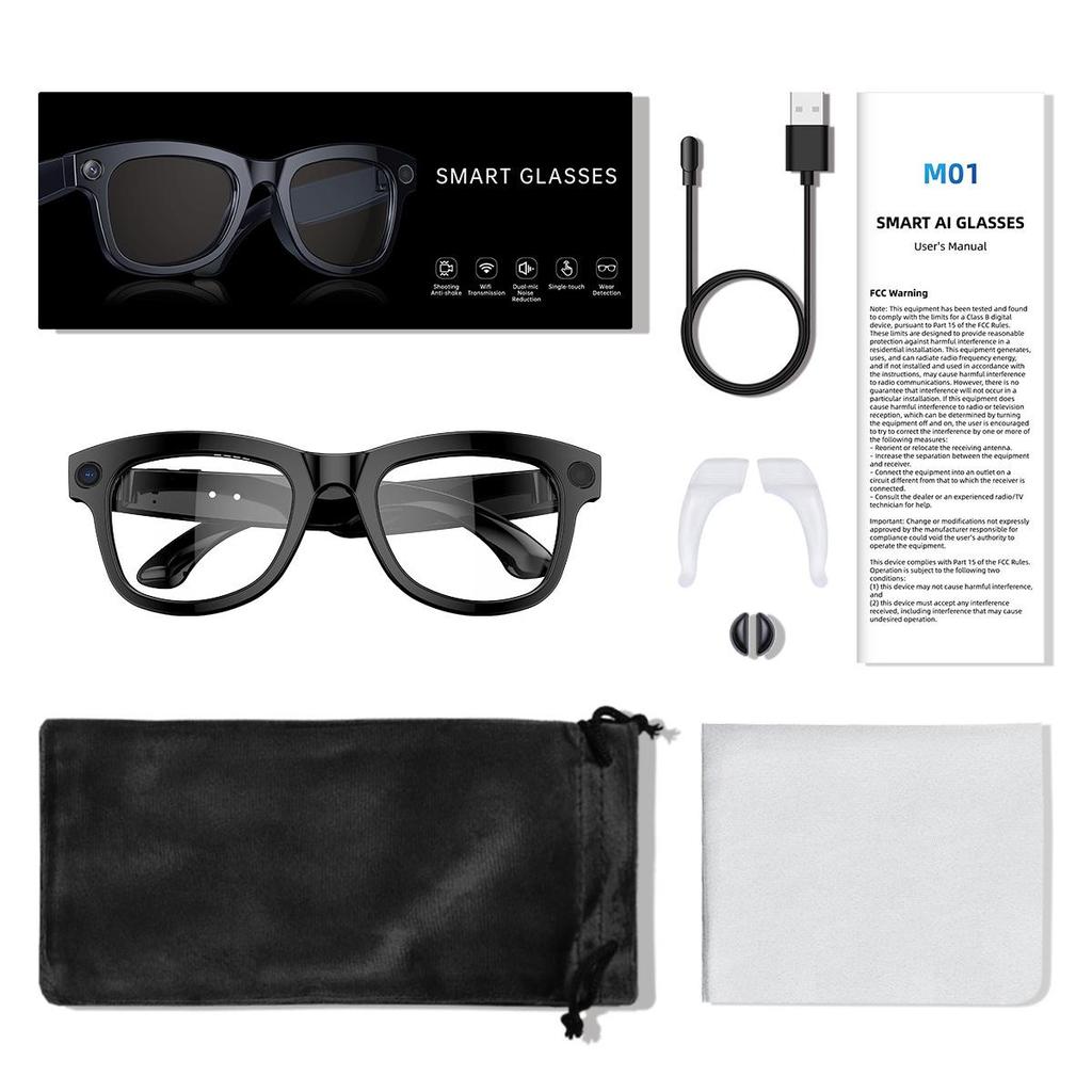 800W Pixel AI Smart Glasses M01Pro with AI Translation, Object Recognition, ChatGPT, Bluetooth Calling & Music