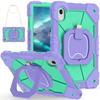 For Lenovo Tab Idea 11/Xiaoxin Pad 2025 11inch 360 Rotating Stand Case Color-blocking with Handle and Pen Holder&Shoulder Belt