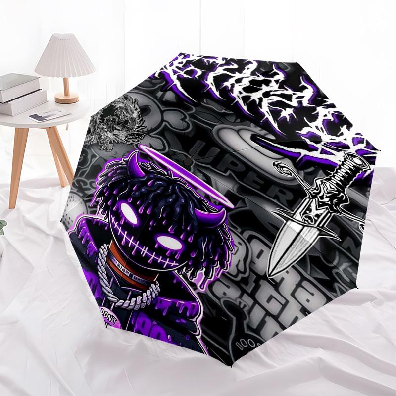 1pc Devil Run Automatic Open, Windproof, Compact Travel Umbrella, Gift for Birthday, Christmas, Business 93055