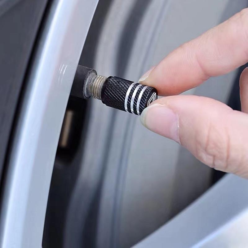 ZKMD1 4PCS Car Tire Valve Stems Cap Aluminum Wheel Air Valve Cap For Renault Megane 2 3 Duster Logan Clio 4 Scenic 2 Capt