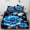Bedding Set Digital Print Comfortable Duvet Cover for Home Bedroom Decoration, 1 Duvet Cover and 2pillowcase with Zippers