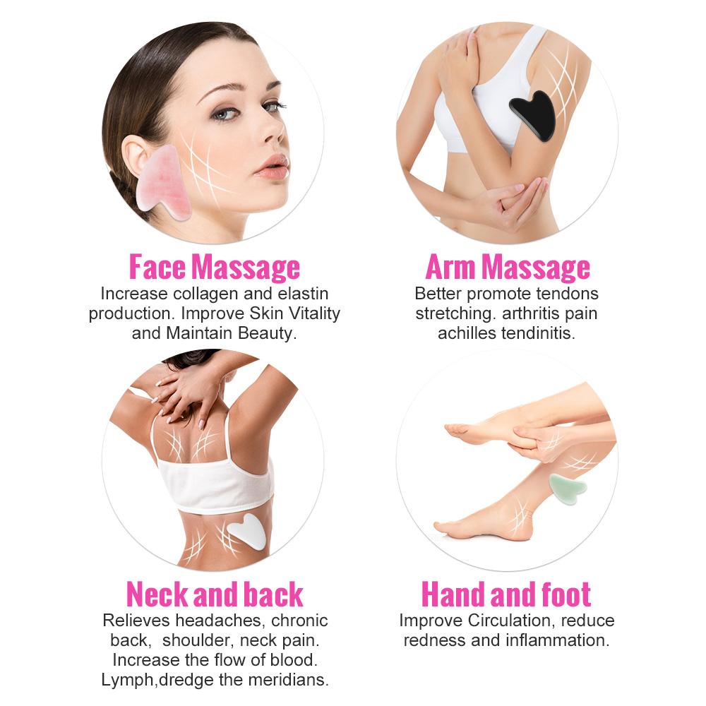 Natuursteen GuaSha Jade Gezichtsschoonheid Schrapen Massage Gereedschap Stevige huidverzorging Gezicht Gua Sha SPA Fysiotherapie Gue Che Roller