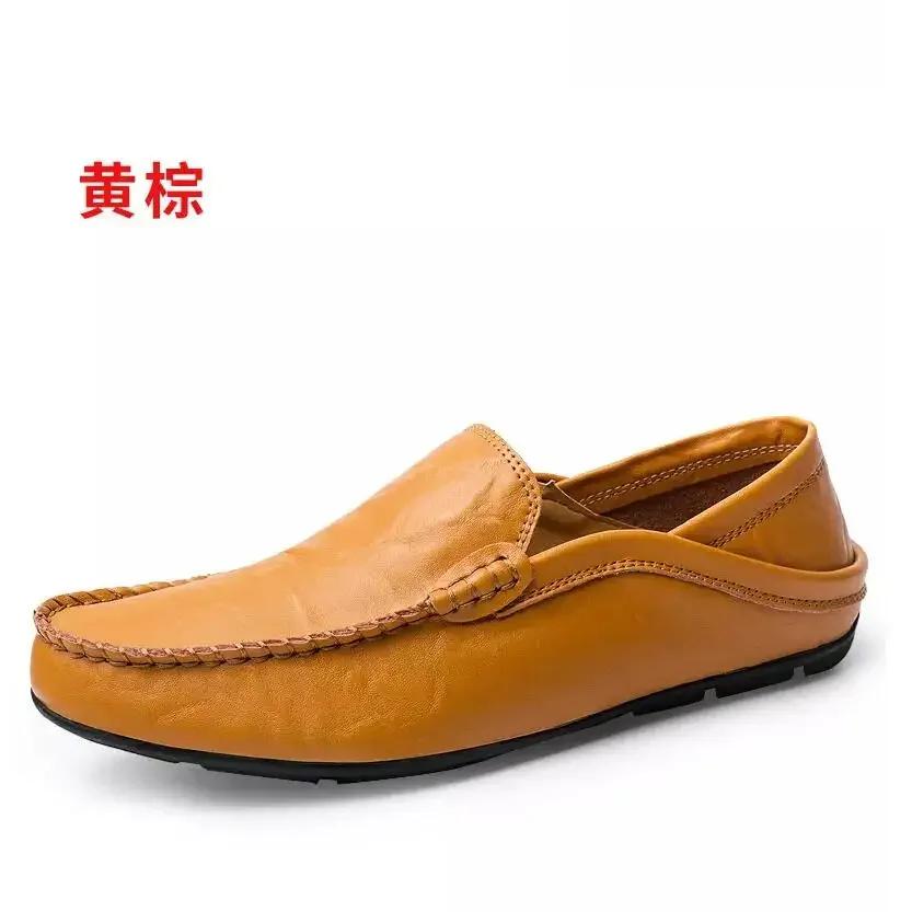 Italian Summer Hollow Shoes Men Casual Luxury Brand Genuine Leather Loafers Men Breathable Boat Shoes Slip On Moccasins