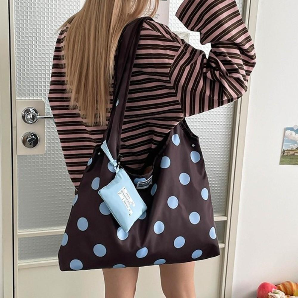 Fashion Polka Dot Crossbody Bag Convenient Lace-up Shoulder Bag Daily Use