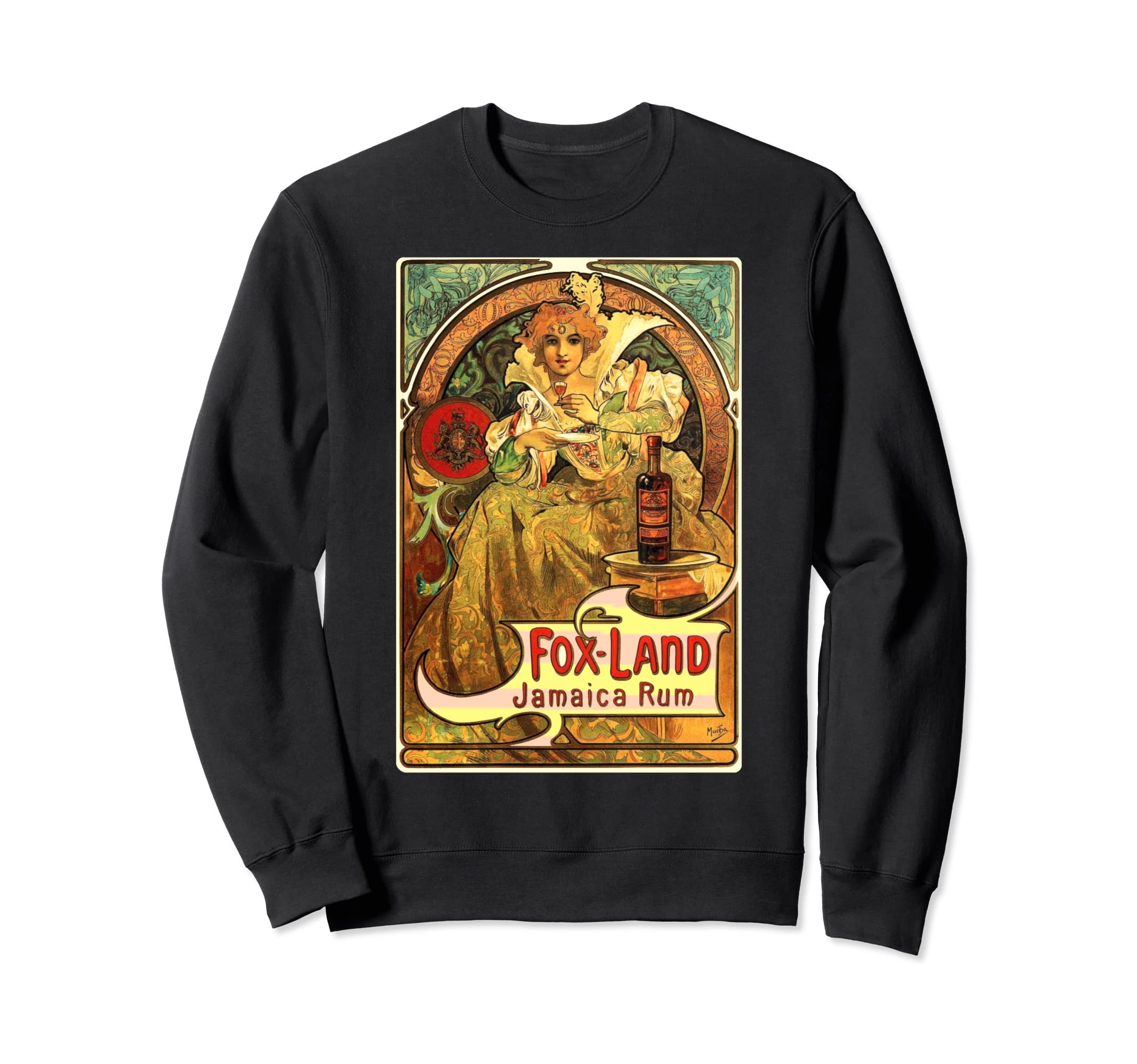 Vintage Jamaican Rum Advertising Poster Girl Alphonse Mucha Sweatshirt