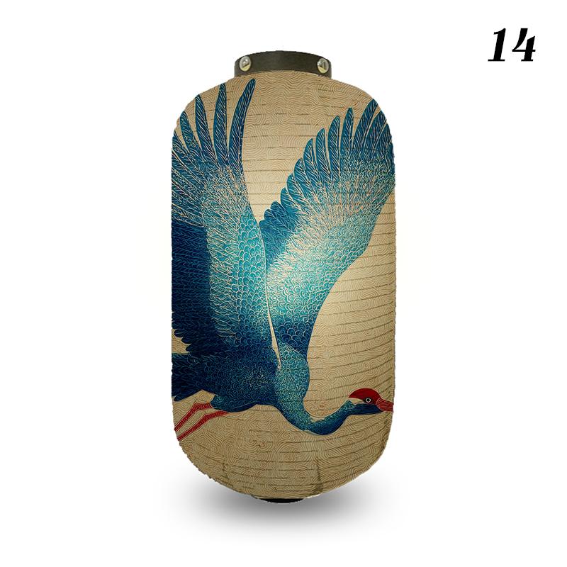 Japanese Style Lantern Ukiyo-e Style Flying-crane Printed Outdoor Bar Bistro Lantern Sushi Restaurant Hanging Lantern Decoration