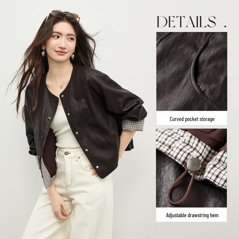 Women's Commuter Faux Leather Short Jacket