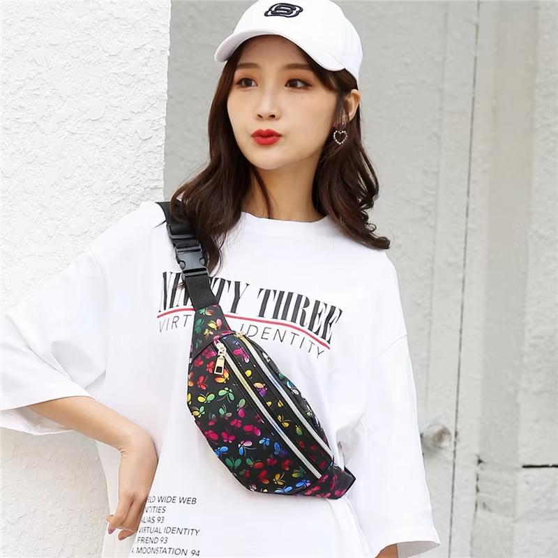Bum Bag Colorful Waist Bag Messenger Bag Double Zipper Mobile Phone Pouch For Outdoor Activities Music Festivals Casual Everyday