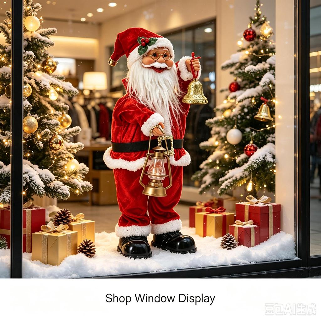 Musical Electric Santa Claus Figurine Christmas Window Decor