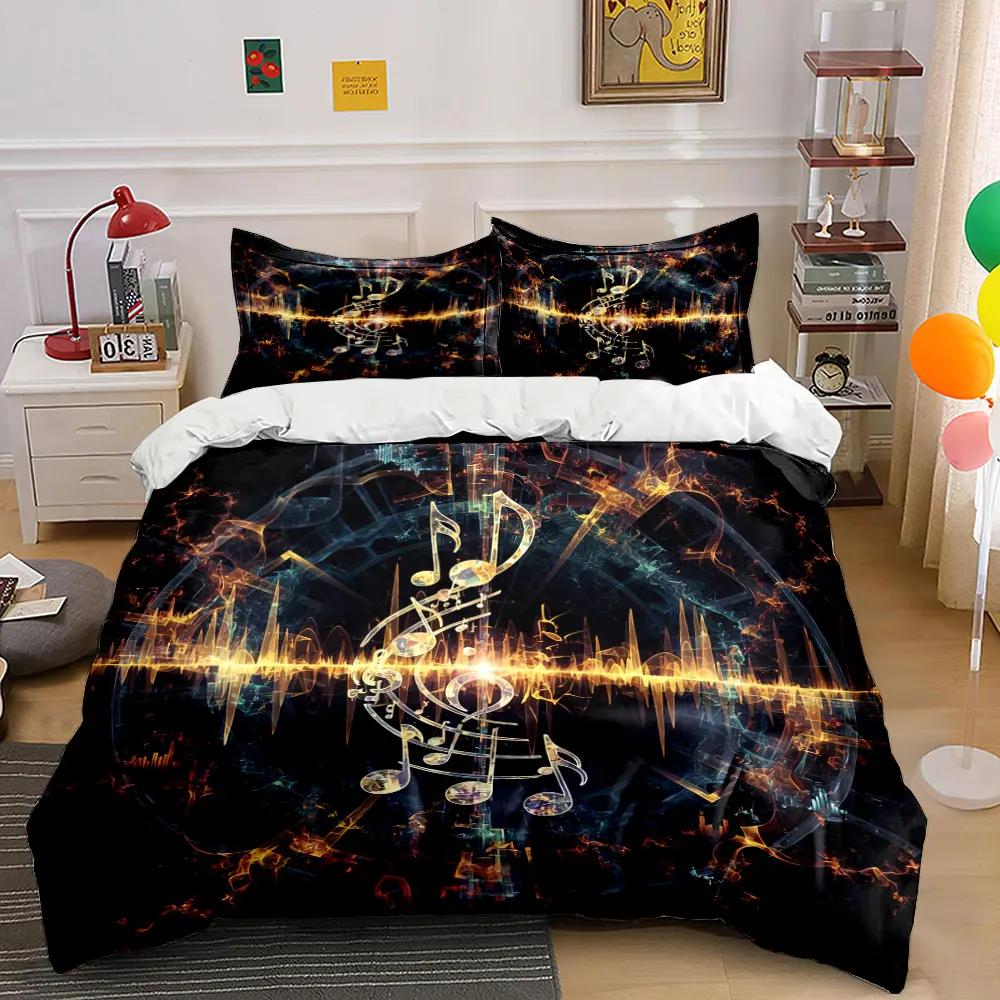 Music Decor Artwork Set Soft Comfortable Duvet Cover Bedding Set Included 1*Duvet Cover & 2*Pillowcases gift