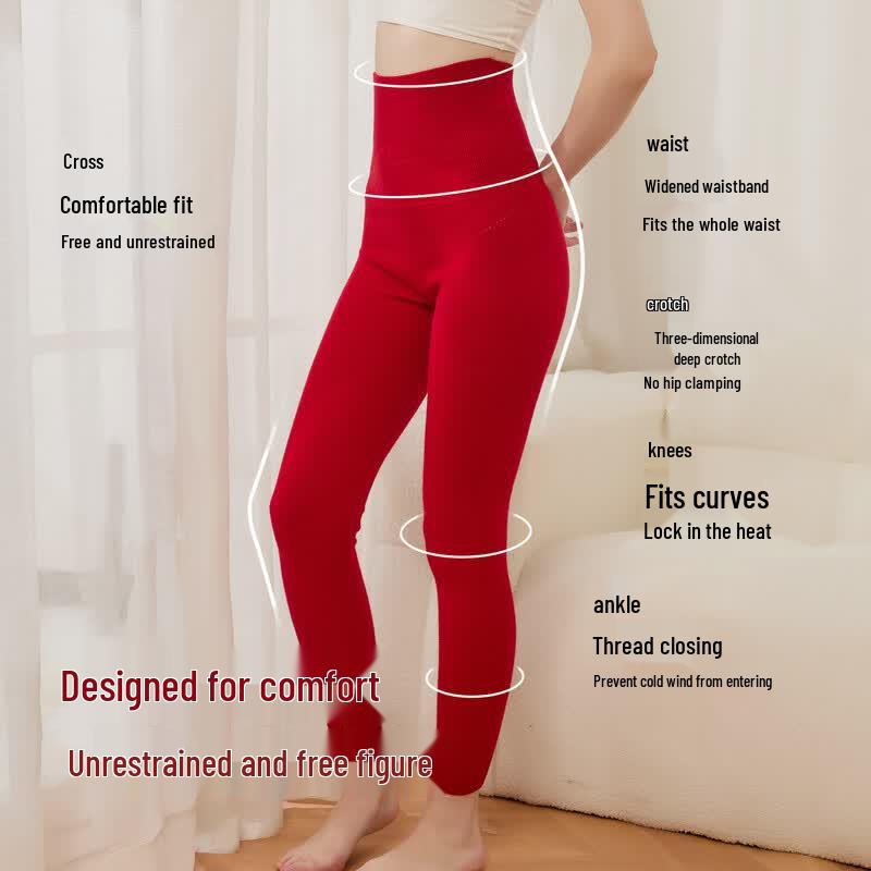 Hengyuanxiang Women's 100% Wool Knit Thermal Pants