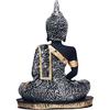 Meditating Buddha Statue For Home Decor Idol/Showpiece Decorative Showpiece - 17 cm  (Polyresin, Silver)