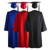 1 Set Graduation Gown Hat Tassel Zipper V Neck Loose Solid Color 2023 High School Bachelor Academic Dress Student Supplies