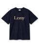 Leijimeli Lzmy Logo 20-Count Cotton Oversized Short Sleeve T-Shirt Navy