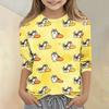 Kinder Tierdruck Rundhals Dreiviertelarm Lässiges T-Shirt Weicher Stoff Bequeme Passform Leichtes Design