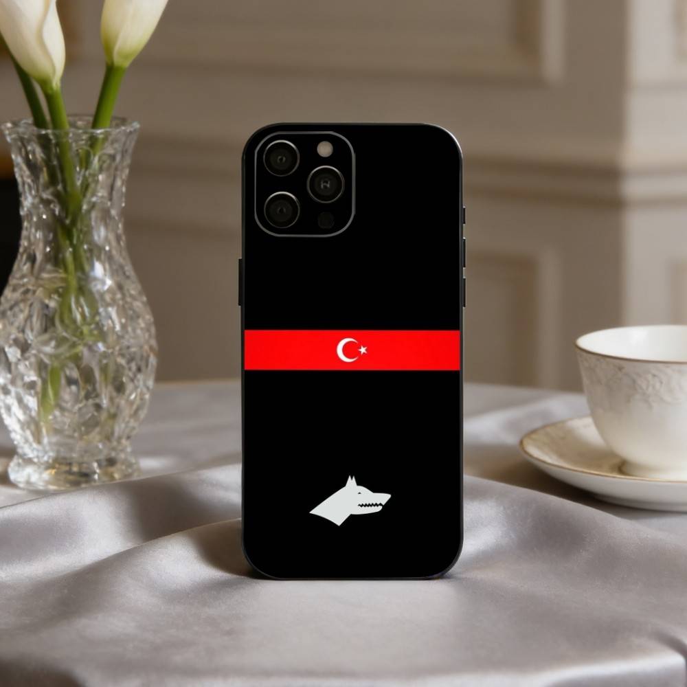 

Чехол для телефона T-Turk W-Wolf с флагом Турции для iPhone 17,16,15,14,13,12,11 Plus,Pro Max,XS, Мягкий черный силиконовый чехол iPhone17promax