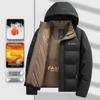 2025 Men's Warm Cotton Hooded Jacket - Fashionable and Versatile for Middle-aged and Elderly
