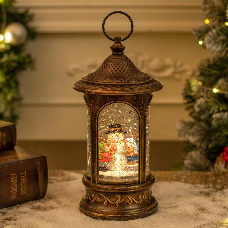 Christmas Decorations Snowflake LDE Light Music Box Glowing Snowman Wind Lantern Christmas Scene Arrangement