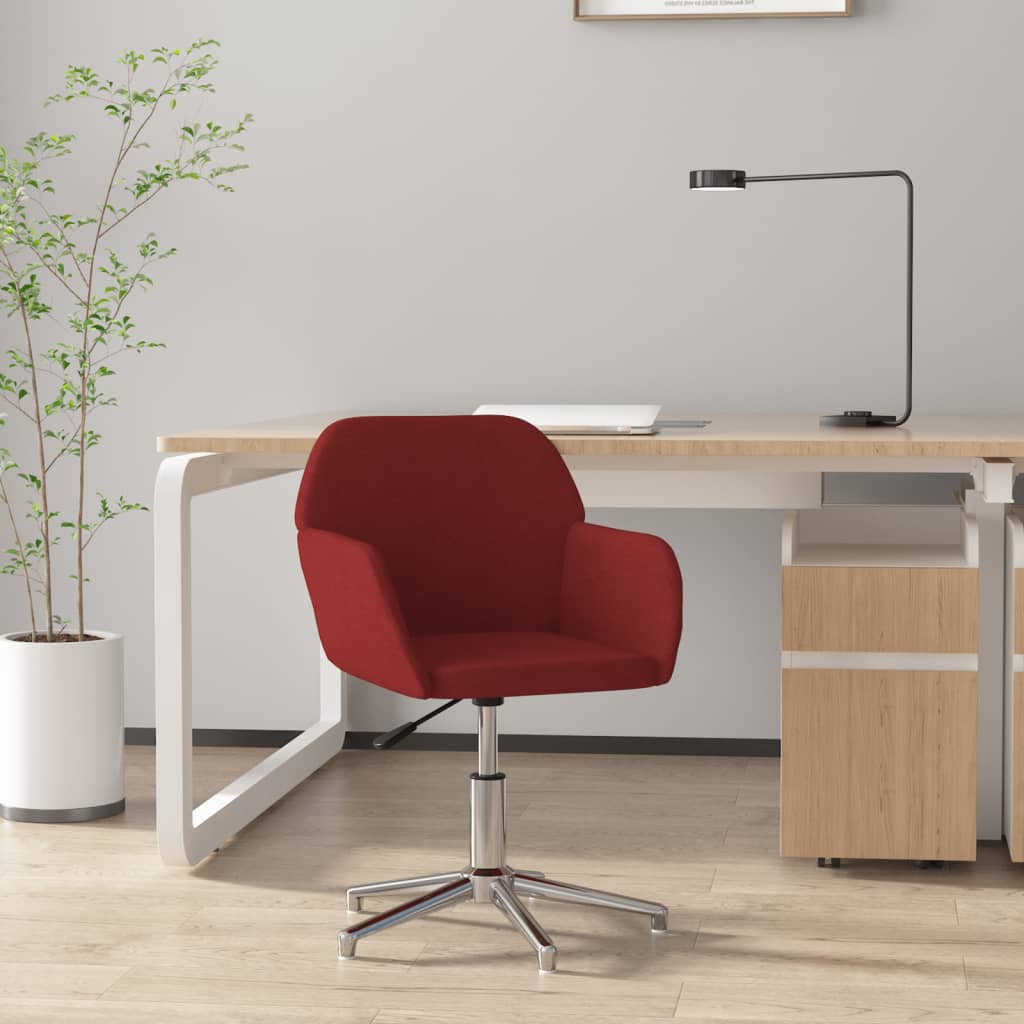 Office Chair Swivel Burgundy Fabric