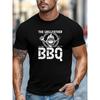 Men's T-Shirt, Relaxed and Casual, THE GRILLFATHER BBQ Graphic Summer Casual Crew Neck Short Sleeve T-Shirt, PLUS SIZE