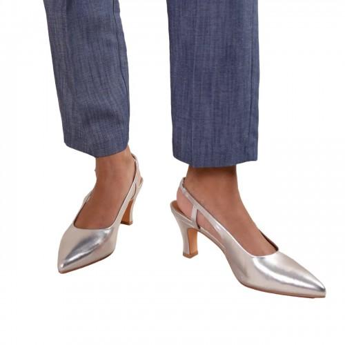 Where's That From Womens/Ladies Milos Metallic Sling Back Low Heel Sandals