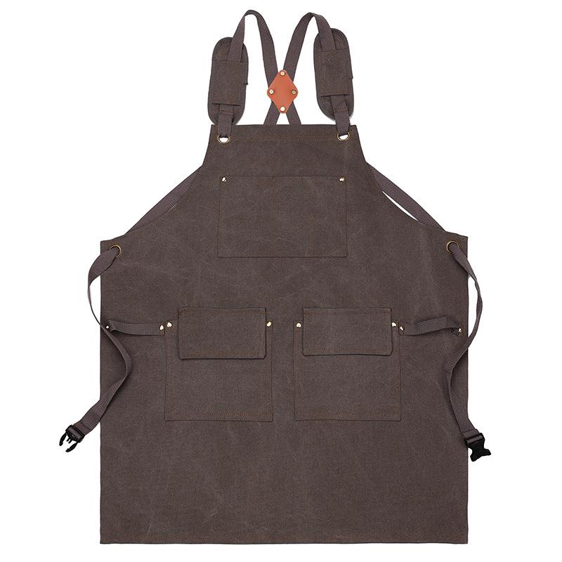 

Cross-Border Thickened Canvas Apron for Catering, Milk Tea Shop, Home, Kitchen, Gardening, or Barbecue