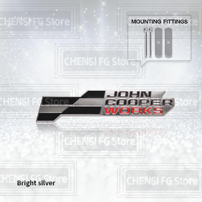 3D Metal Alloy NEW JCW Front Grille Badge For Cooper S R59 R60 R56 R58 F56 Countryman Clubman Car Rear Trunk Emblem Sticker