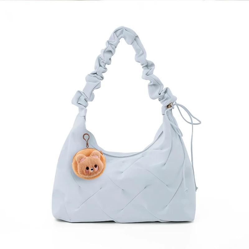 New Casual and Versatile High-end Diamond Plaid Fungus Roll Bag One-shoulder Crossbody Bag