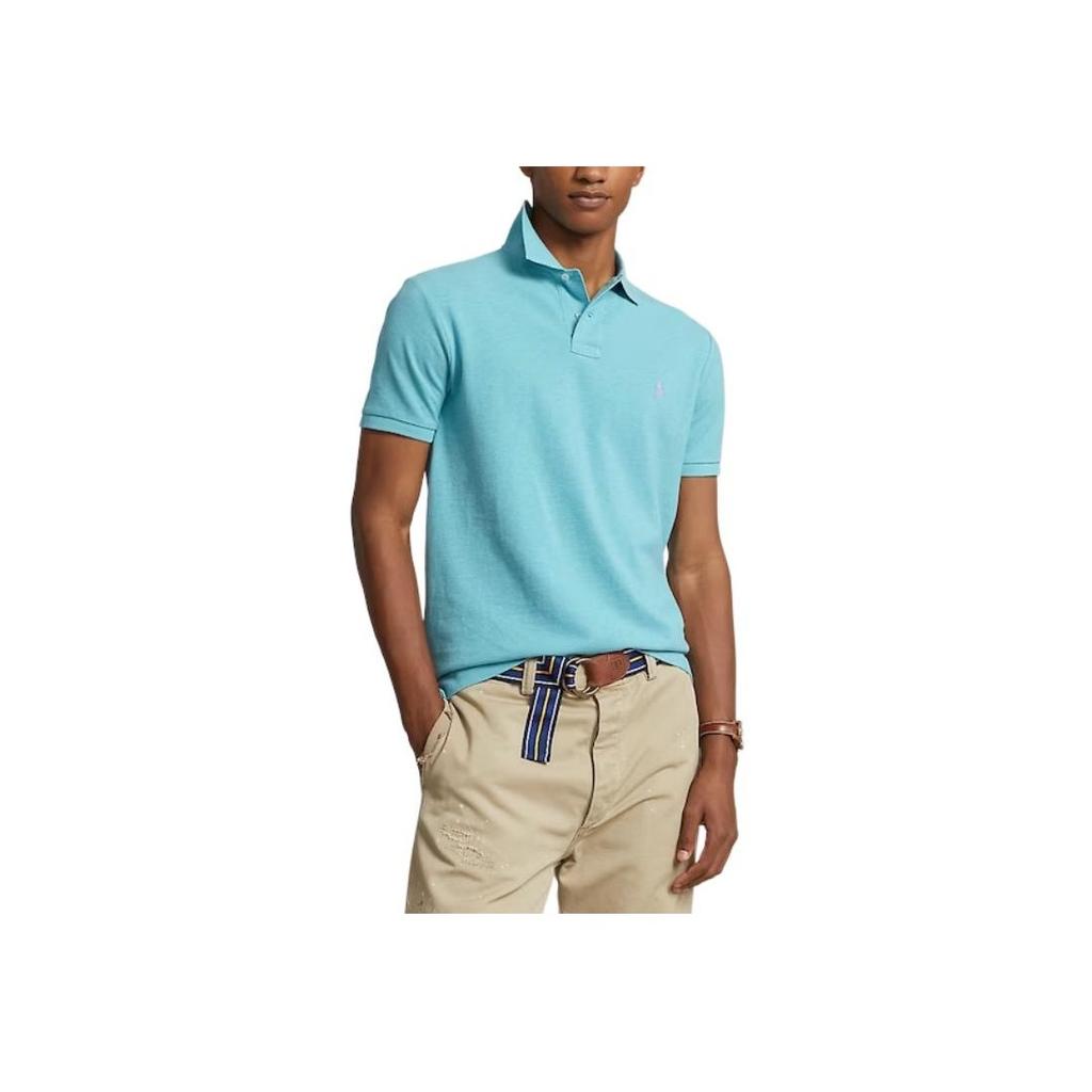 Polo Ralph Lauren Solid Color Casual Polo Shirt Men tops Blue 710680784-368