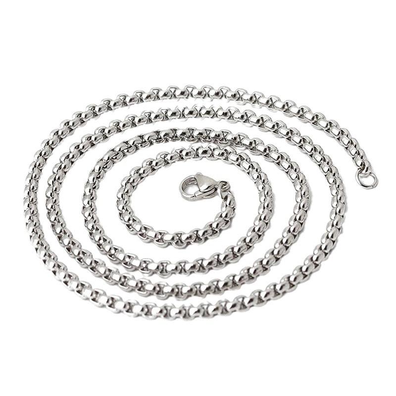 Andara 925 Silver Gold Plated 4mm Wide Square Chain Necklace Fashion Basic Choker Women Men Jewelry Gift