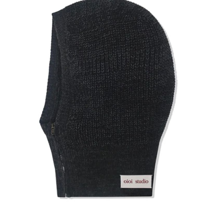

OIOI COLLECTION Zip-up Knit Balaclava [BLACK] F