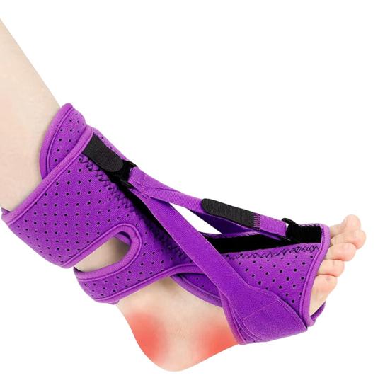 Plantar Fasciitis Night Splint Adjustable Dorsiflexion Foot Brace with 3 Straps & Memory Foam Relief Bilateral Foot Brace for Heel Pain
