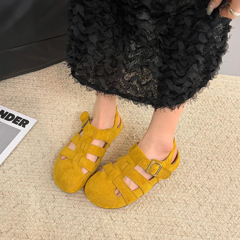 Super Fire Mori Baotou Sandals Women's 2025 Spring and Summer New Thick-soled Versatile Hollow Birken Roman Cool Slippers